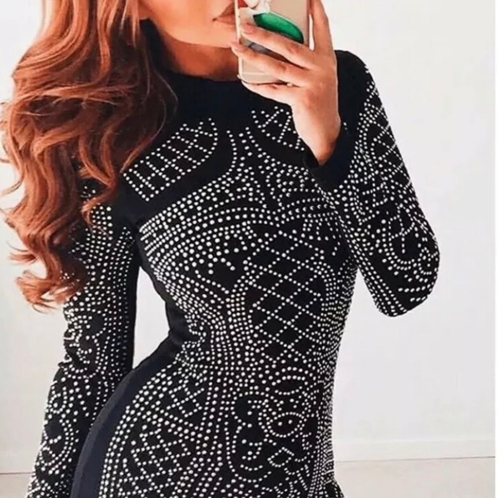 Black studded dress
